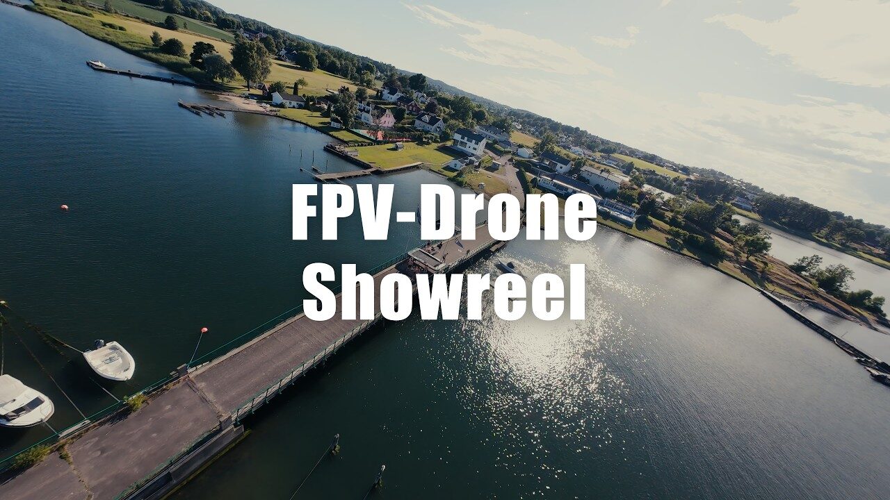 Stillbilde fra FPV-drone showreelen til Ekdahl Media