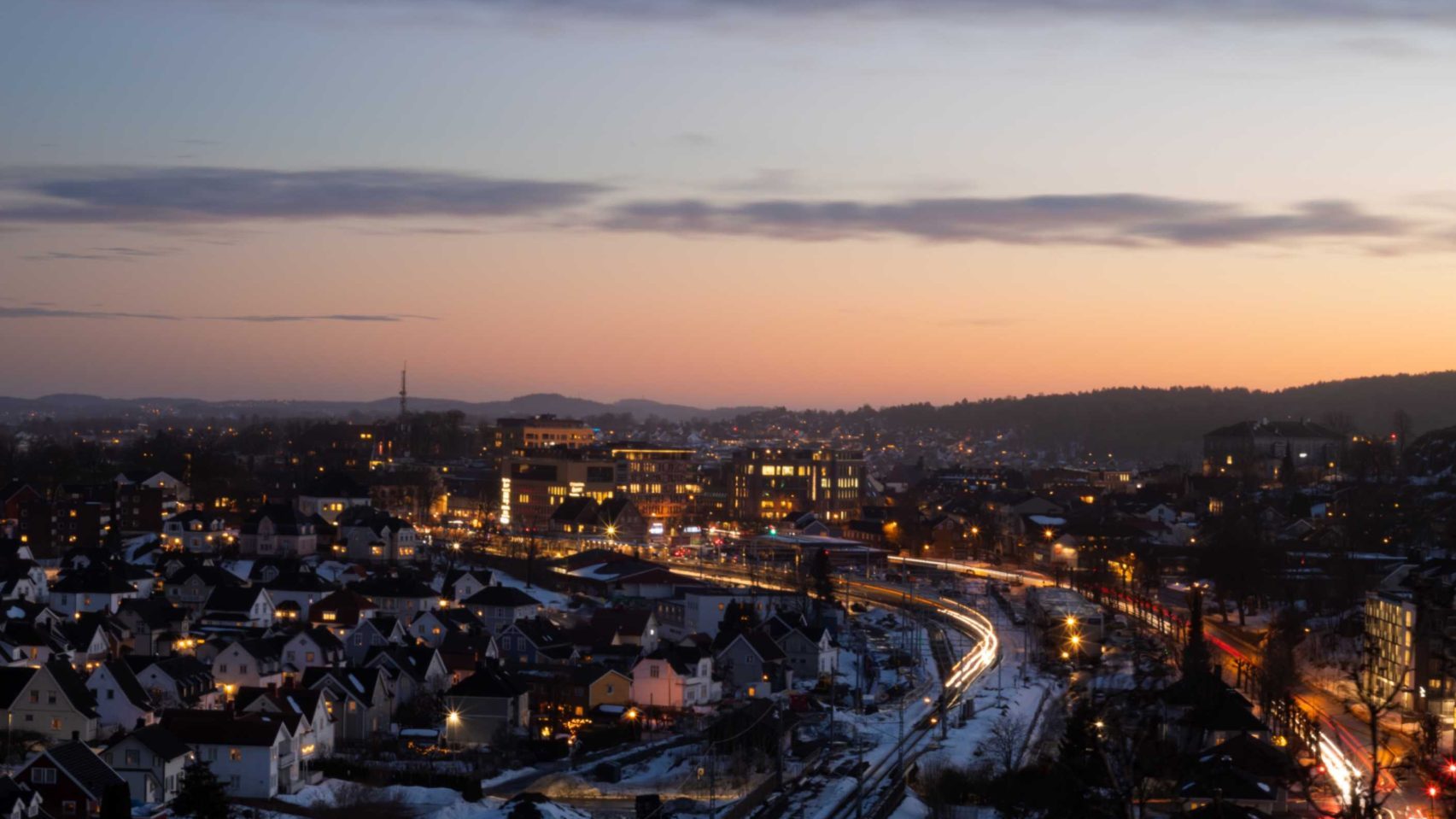 Solnedgang over tønsberg